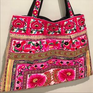 Multi-Colored Thread-Designed Bag